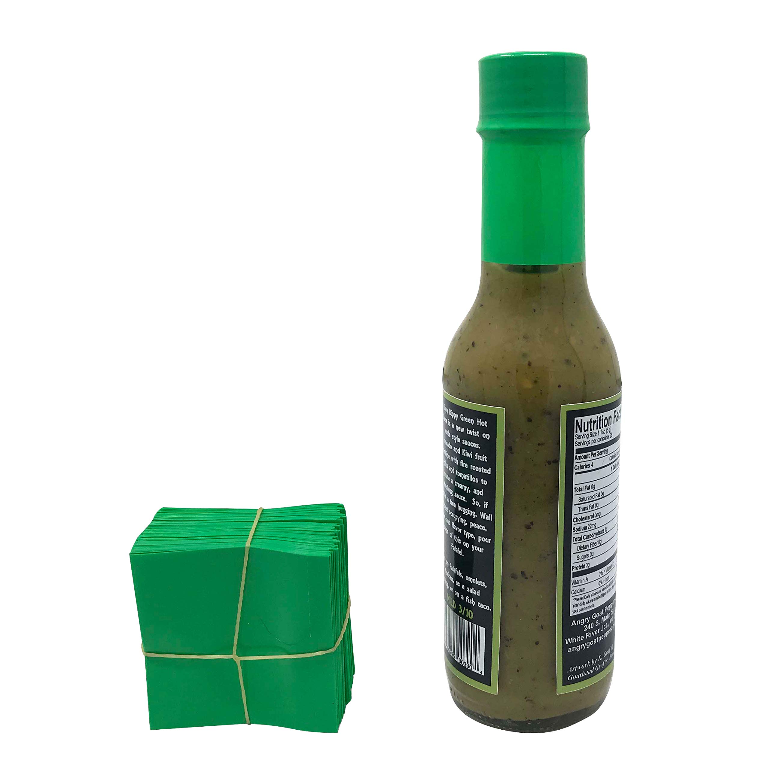 48 x 52 mm Green Perforated Shrink Bands for Hot Sauce Bottles - Fits 3/4