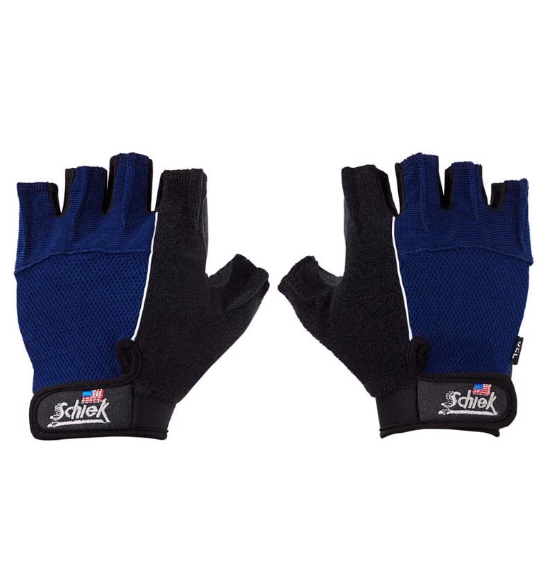 Schiek Sports Model 510 Cross Training Fitness Gloves - Black/Blue - Weight Lifting & Gym Workout Gloves for Men & Women - Perfect for CrossFit, Powerlifting & Strength Training
