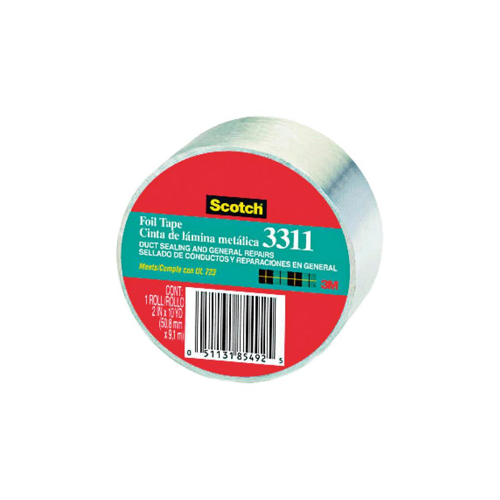 3M 427 Heavy Duty Aluminum Foil Tape - 2 Inch x 60 Yards (Silver, 4.6 Mil Thickness) - 24 Rolls per Case - HVAC, Duct Sealing & Insulation Repair Tape for Home & Industrial Use