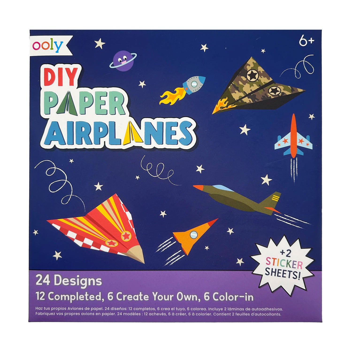 DIY Paper Airplane Activity Kit - Set of 24 Planes for Kids STEM Learning & Creative Play | Fun Indoor & Outdoor Flying Toy for Birthday Parties, Classroom Activities