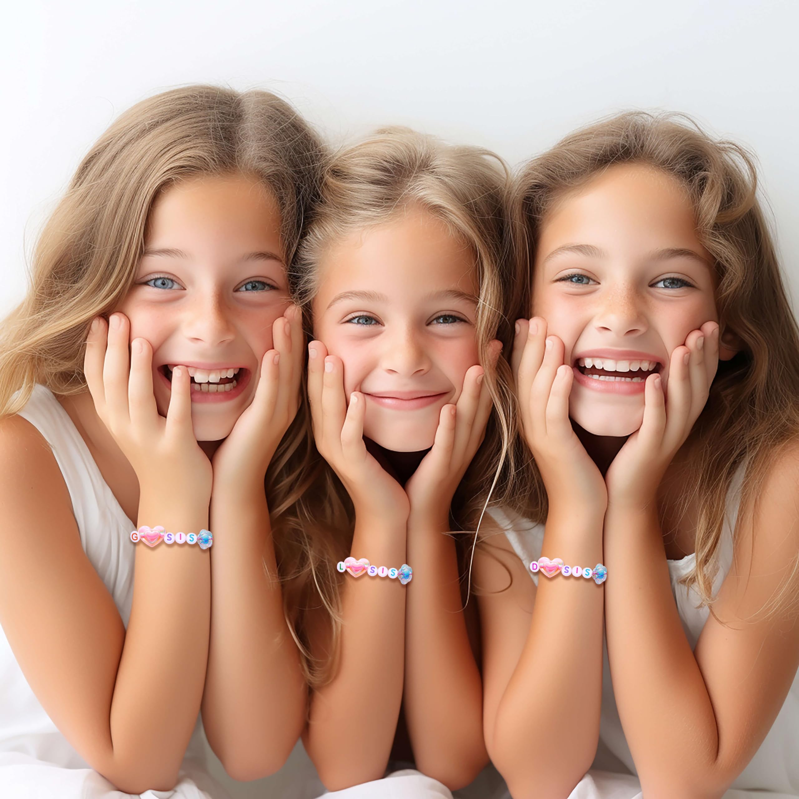 Big Sister Little Sister Matching Bracelet Set for 2 or 3 - Best Gifts for Twins, Daughters, Nieces & Granddaughters - Sweet Sister Jewelry for Christmas, Valentine's Day - Perfect for Sibling Bonding, Family Occasions & Special Moments