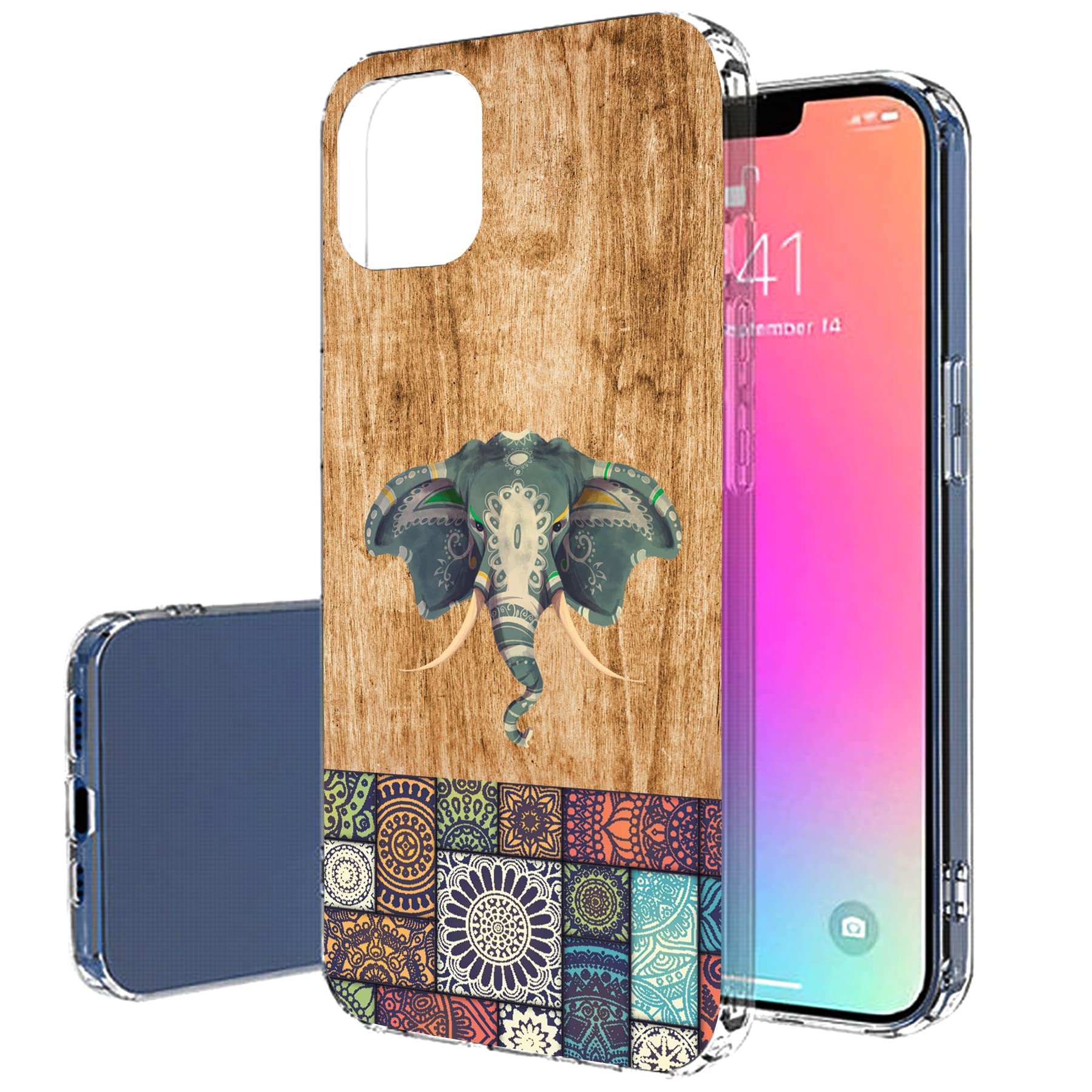 Slim Protective Case for Apple iPhone 13 Pro Max - Ultra Thin Lightweight TPU Gel Cover with Indian Elephant Design | Scratch-Resistant & Flexible Soft Case | Perfect for Everyday Use, Travel & Gift Giving (Printed in USA)