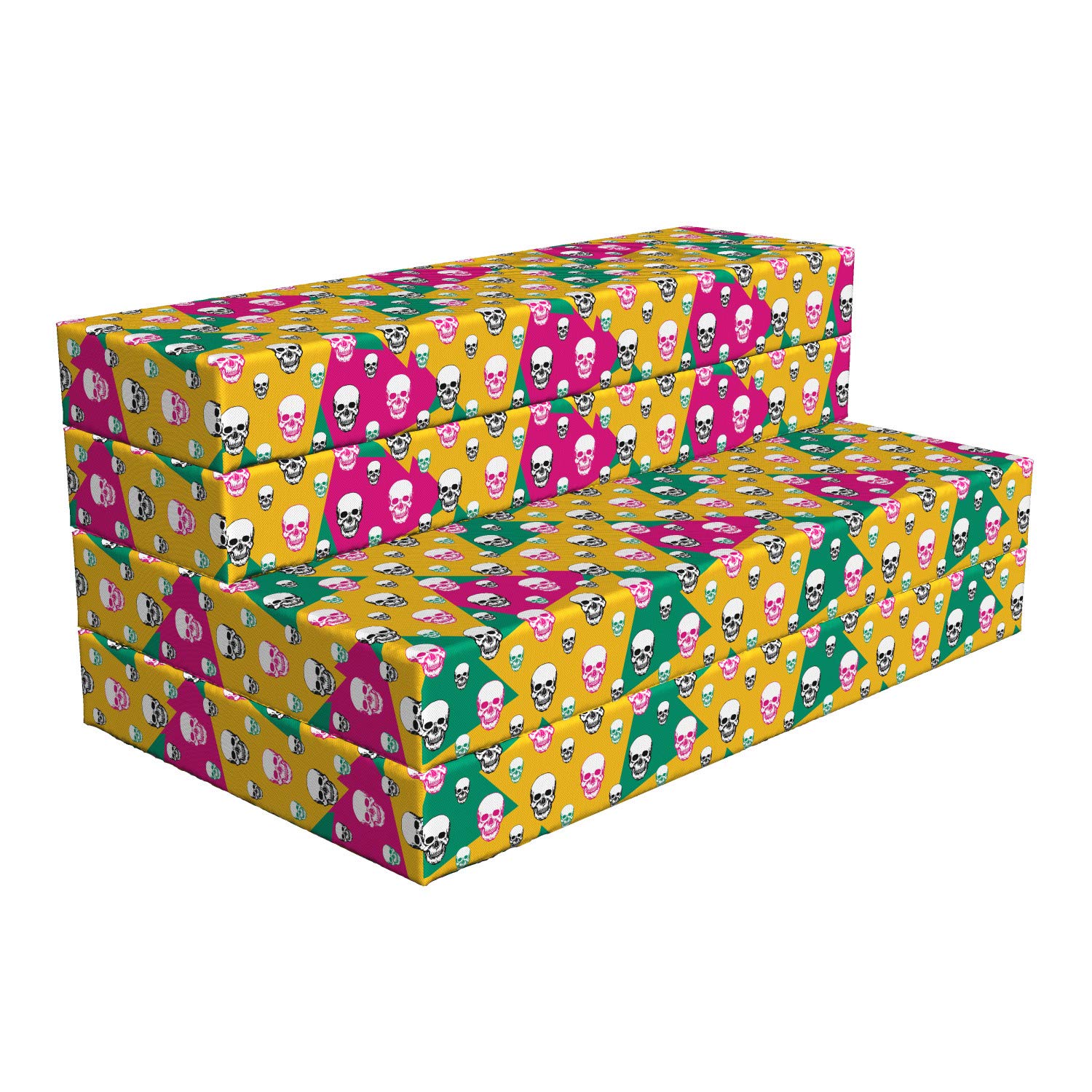 Ambesonne Geometric Foldable Mattress - Triangle Head Bones Design, 78.7