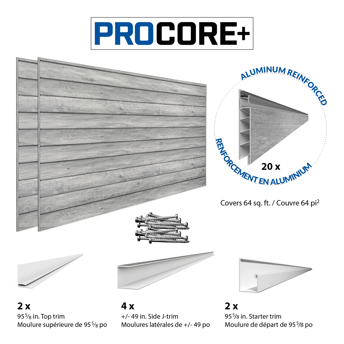 PROCORE+ Gray Wood Slatwall Panel System - Ultimate Bundle for Retail Display & Wall Organization | Perfect for Stores, Garages & Home Offices