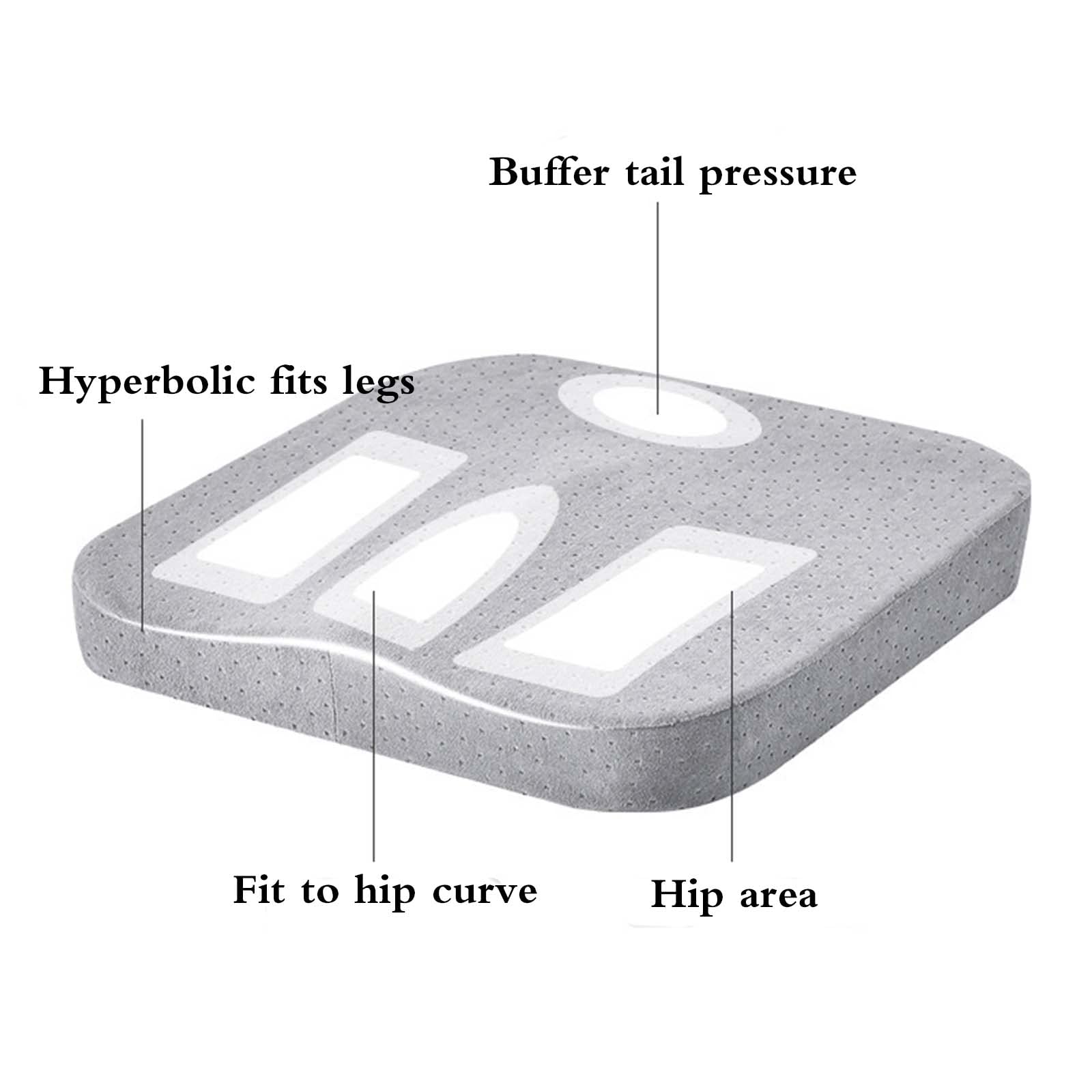 Premium Memory Foam Seat Cushion with Washable Velvet Cover - Orthopedic Coccyx Support Pillow for Office Chair, Car Seat & Wheelchair - Beige Home & Office Comfort Solution for Back Pain Relief