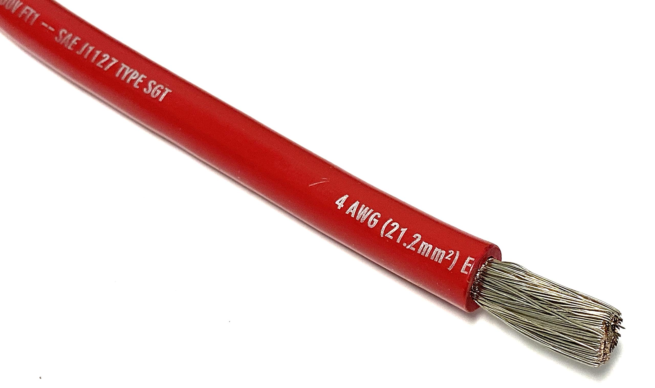 4 AWG Marine Battery Cable - UL1283 SAE Tinned Copper Boat Wire (50 ft, Red) - Made in USA for Marine Electrical Systems, Boat Battery Connections & RV Wiring