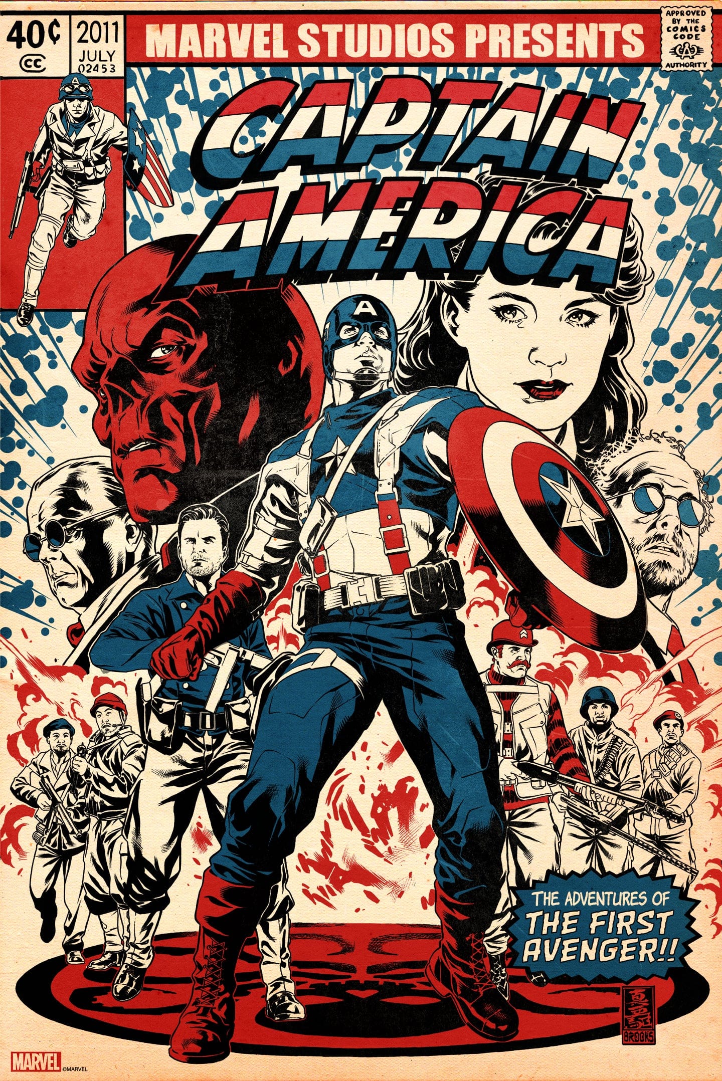 Captain America: The First Avenger Movie Poster - Limited Edition Collectible Wall Art for Marvel Fans | Perfect for Home Theater, Game Room & Office Decor