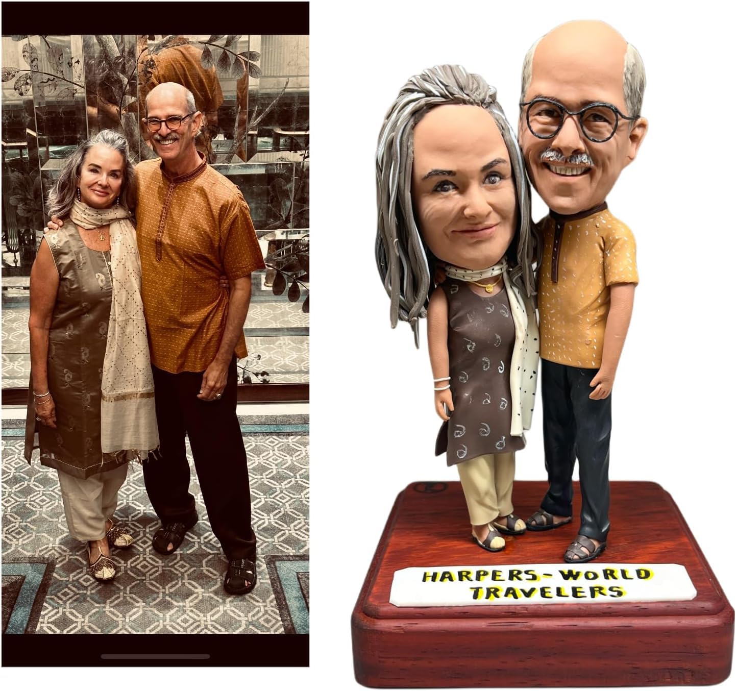 Custom Bobbleheads - Unique Handmade Personalized Figurines with Full Body Customization & Sturdy Wooden Base - Perfect Graduation Gifts, Wedding Favors, Anniversary Presents & Office Decor