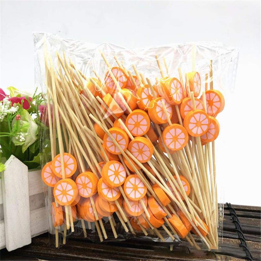100Pcs Cute Bamboo Skewers for Fruit, Cocktails & Sandwiches - Eco-Friendly Handmade Party Toothpicks for BBQ, Desserts & Appetizers