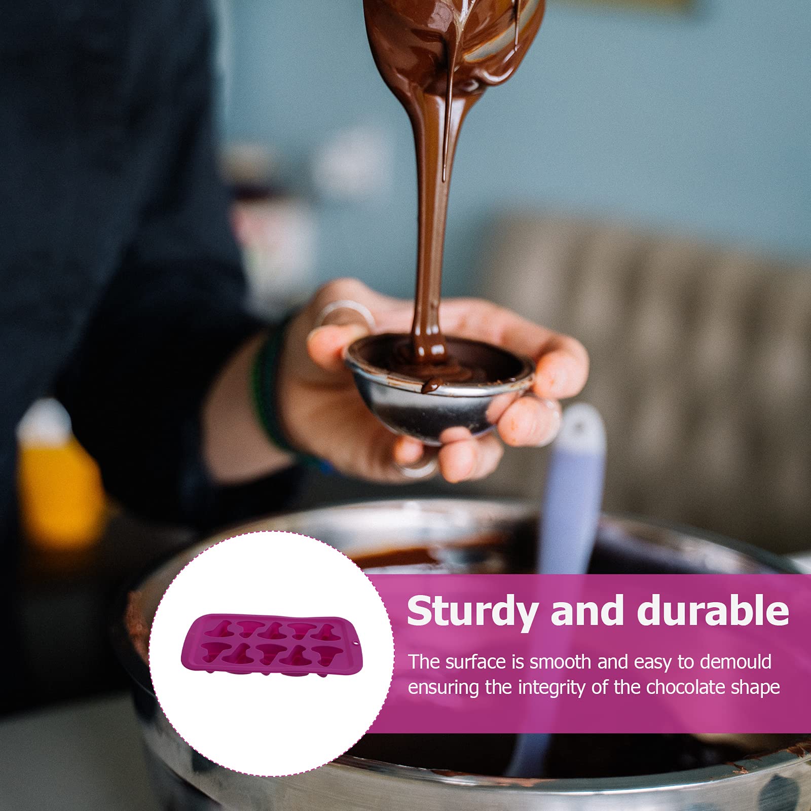 2pcs Silicone Chocolate Mold - Wizard Hat Shaped Baking Molds for Candy, Ice Cubes & Cake Decorating | Halloween Party Supplies, DIY Dessert Tools, Baking Accessories for Kids & Adults