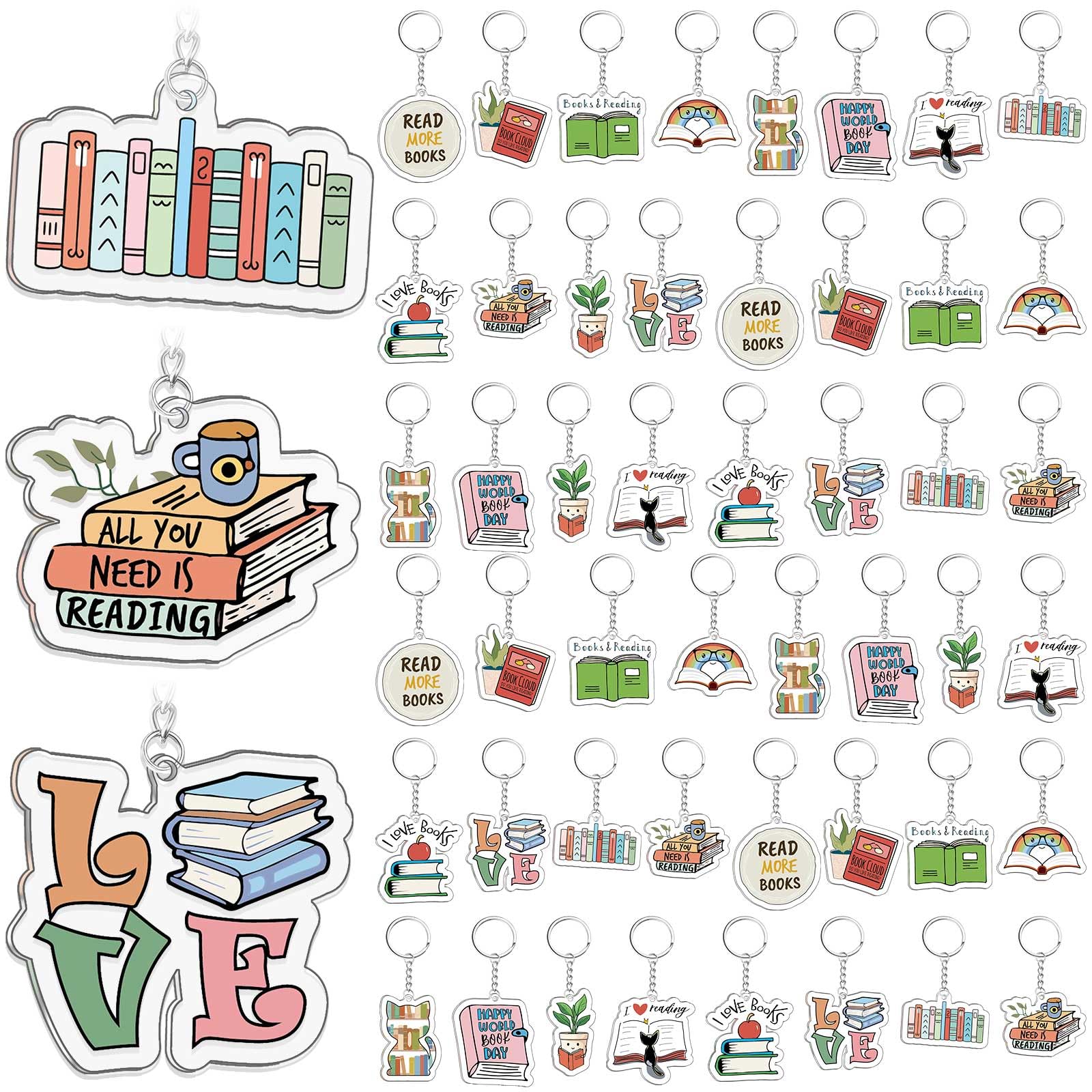 Funny Book Keychain for Book Lovers - Unique Bookish Party Favors & Birthday Gifts for Women - Perfect for Book Club Gifts, Reading Accessories & Literary-Themed Events