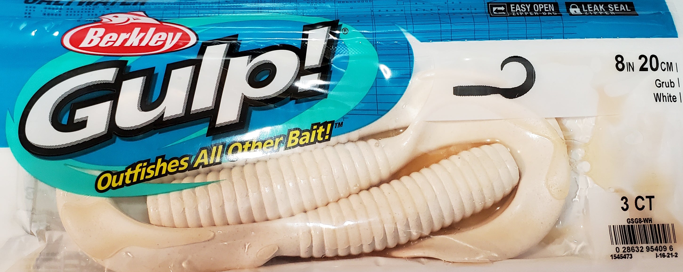 Berkley Gulp 8 Grub Soft Plastic Fishing Bait - Lifelike Action for Bass, Trout & Panfish - Perfect for Freshwater & Saltwater Fishing