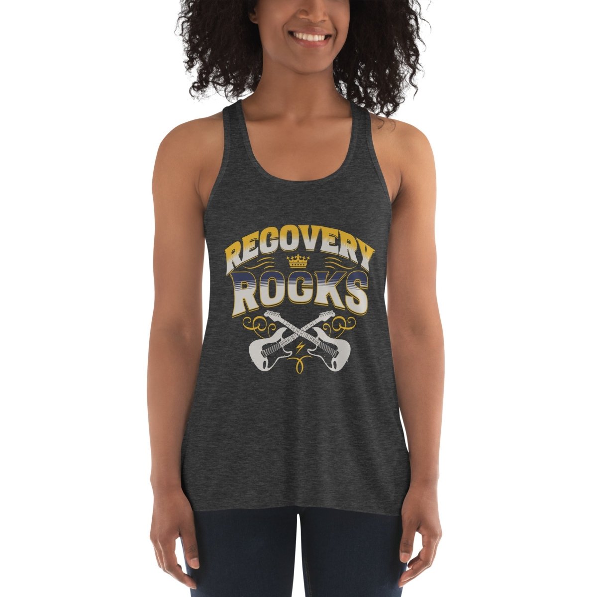Recovery Rocks: Performance Racerback Tank Top for Women - Gym Workout, Yoga & Athletic Training - Moisture-Wicking & Comfortable Fitness Apparel
