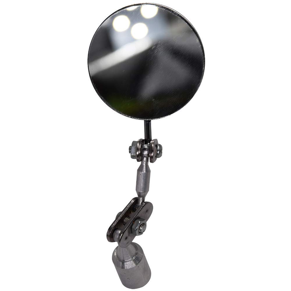 Magnetic Inspection Mirror with Swivel Ball Joint - 2.16 Inch Adjustable Angle Mirror for MIG Welding, Spot Welding & Equipment Inspection - Perfect for Mechanics, Welders & DIY Automotive Repair