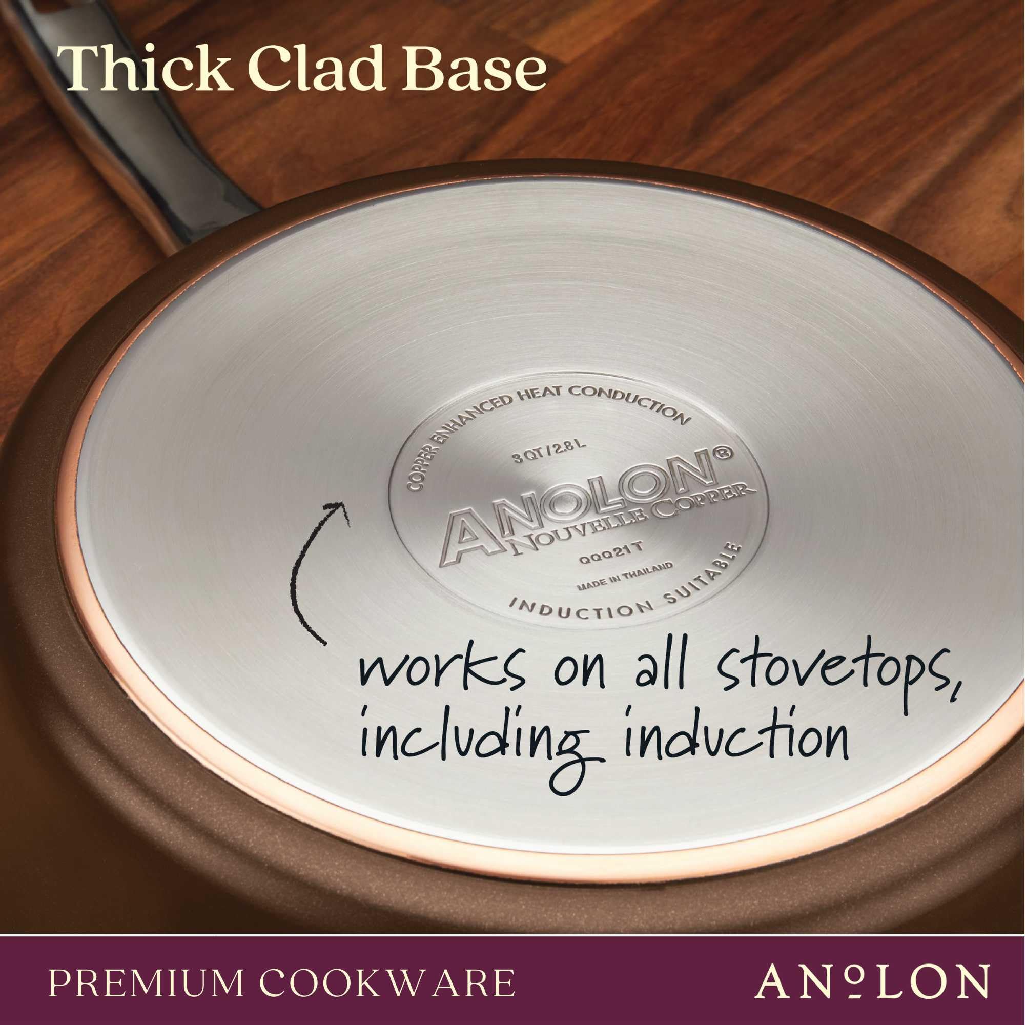 Anolon Nouvelle Copper Hard Anodized Nonstick Cookware Set - 8.5 & 10 Inch Frying Pans, Skillets for Sauteing, Frying & Everyday Cooking | Durable Brown Coating | Perfect for Home Chefs