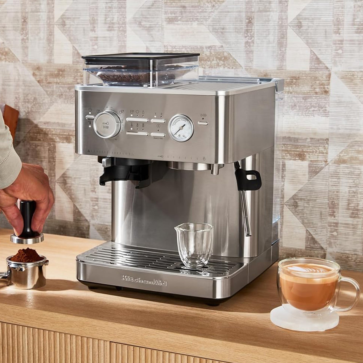 KitchenAid KES6551SX Semi-Automatic Espresso Machine - Brushed Stainless Steel for Home Baristas | Perfect for Espresso, Cappuccino & Latte Making at Home
