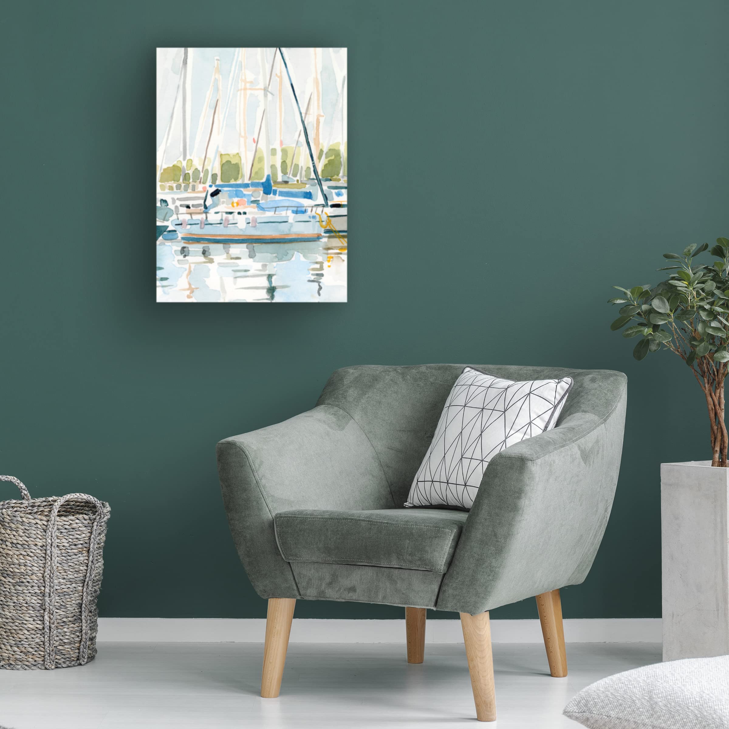 Emma Caroline 'By the Bay II' 24x32 Inch Coastal Landscape Canvas Wall Art - Perfect for Beach House, Living Room & Office Decor