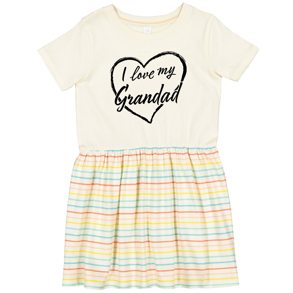 Inktastic I Love My Grandad Black Chalk Heart Toddler Dress - Cute Outfit for Grandparents Day, Family Photos & Special Occasions