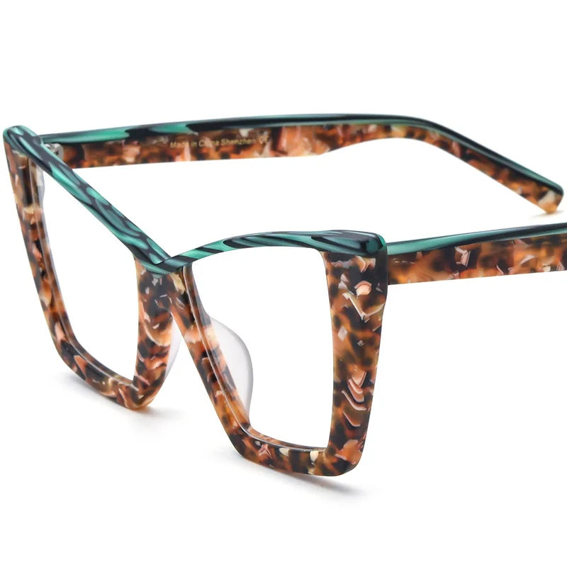 CCspace Unisex Full Rim Big Square Acetate Eyeglasses 57161 - Stylish & Durable Eyewear for Men & Women - Perfect for Work, Reading & Fashion Accessories