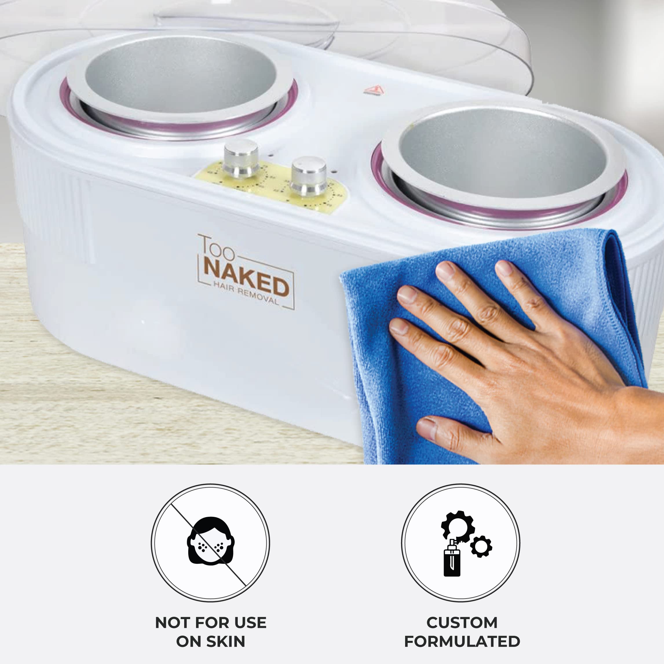 Too Naked Vegan Wax Warmer Cleaner - 16.9 oz Wax Surface Cleaner for Hair Removal | Salon & Home Waxing Kit Accessory for Smooth Skin Care Routine