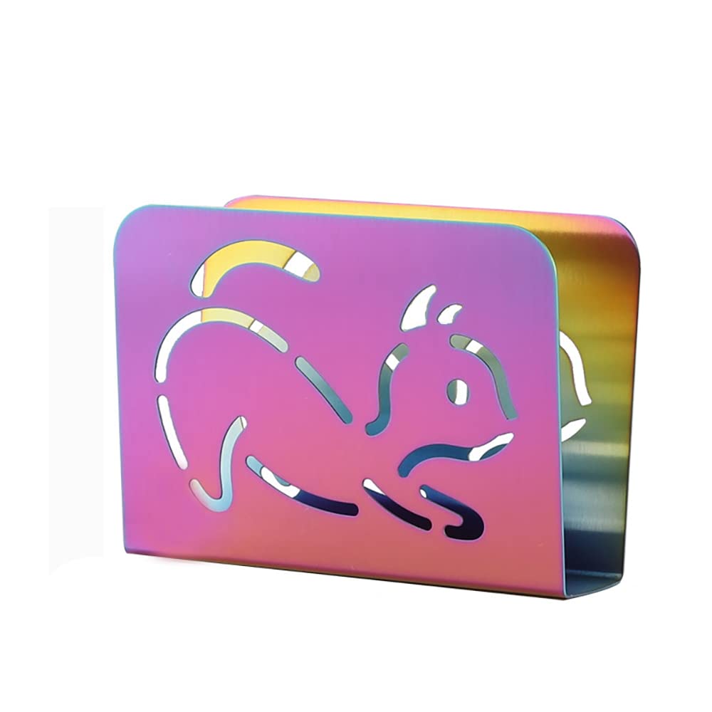 Rainbow Stainless Steel Napkin Holder - Farmhouse Kitchen & Dining Table Accessories for Home, Restaurant, and Party Decor | Perfect for Farmhouse, Rustic, and Modern Table Settings