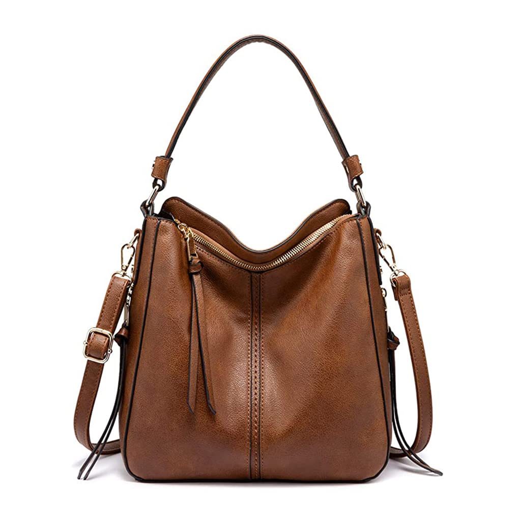 Stylish Faux Leather Tote Shoulder Bag for Women & Girls - Classic Solid Color Crossbody Purse, Fashionable Handbag Gift for Her | Perfect for Work, Shopping & Daily Use