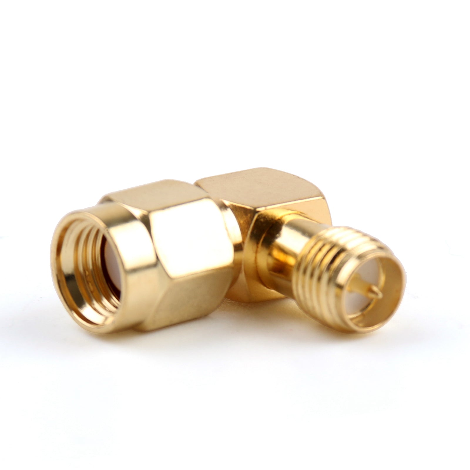 10-Pack 90 Degree RP-SMA Male to RP-SMA Female Right Angle Adapter Connector - for WiFi Antenna, Router, CCTV, Drone & RF Applications