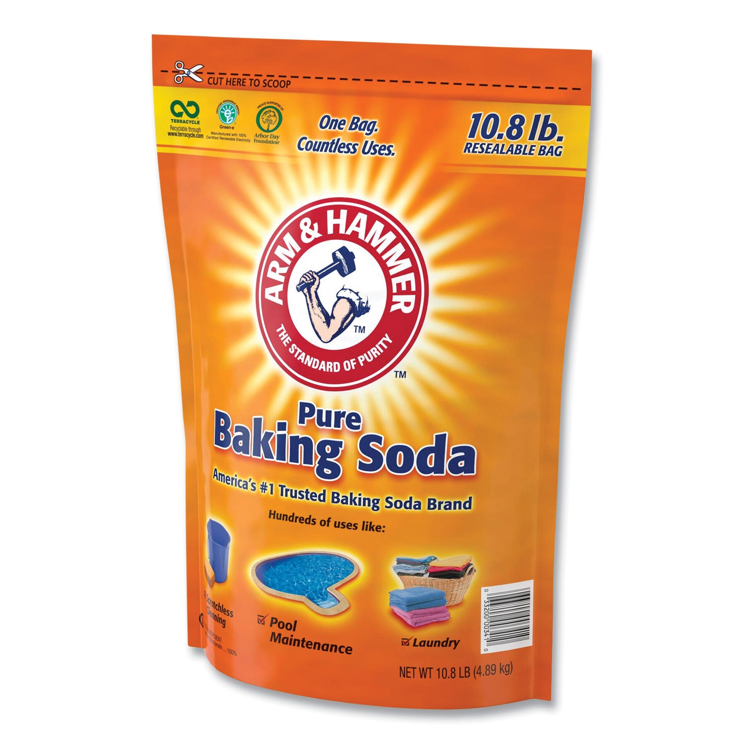 Arm & Hammer™ Baking Soda, 10.8 lb Bulk Bag (4-Pack) – Perfect for Baking, Cleaning, Deodorizing & Household Uses