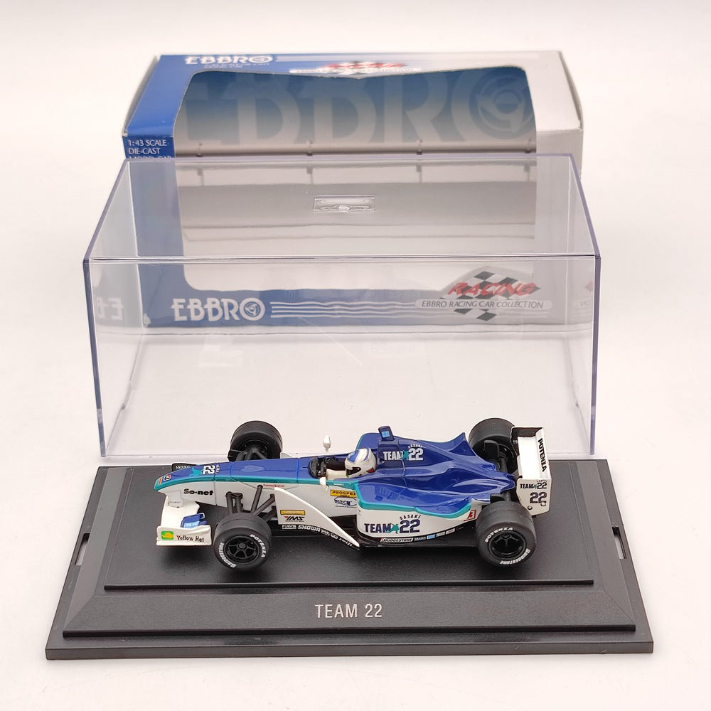 EBBRO 1:43 Scale Formula Nippon 2002 TEAM 22 Blue Diecast Model Car - Limited Edition Collectible for Display & Racing Enthusiasts