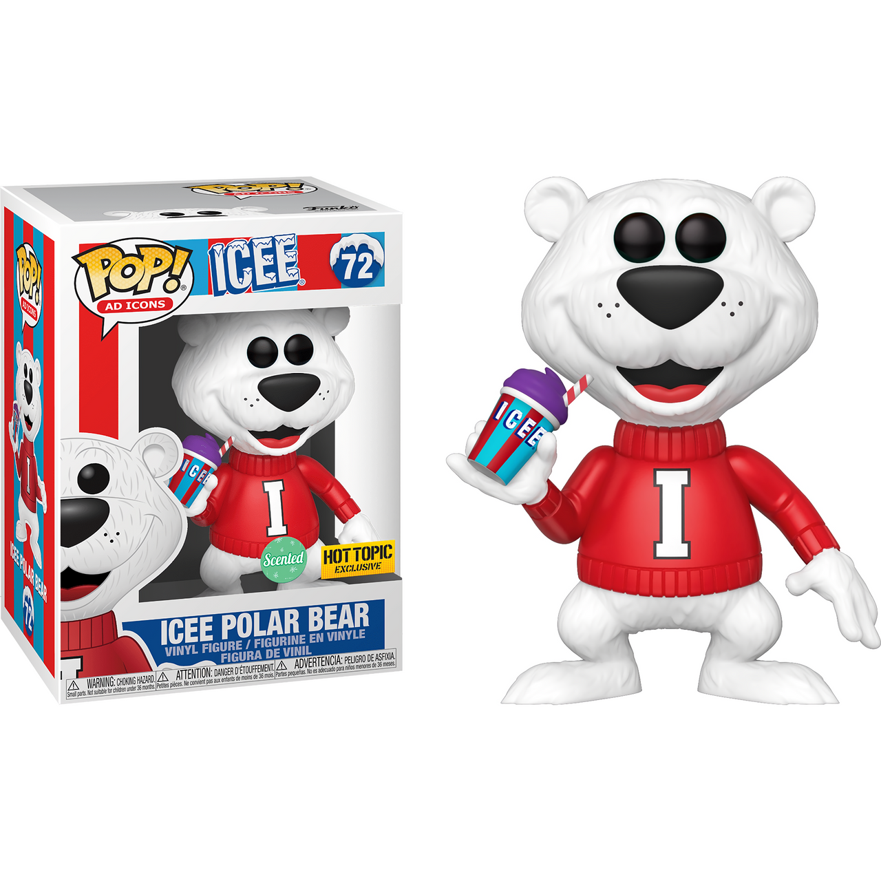 ICEE Scented Polar Bear Plush Toy - HT Exclusive #72, Soft and Cuddly Stuffed Animal for Kids, Perfect Gift for Christmas and Birthday Parties