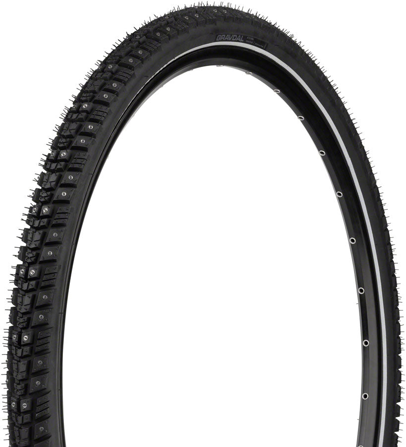 45NRTH Gravdal Tubeless Folding Bike Tire - 700x45, Black, 60 TPI, 240 Concave Carbide Studs (11000217) | Winter Cycling, Snow & Ice Traction, Fat Bike Commuting, Off-Road Adventures