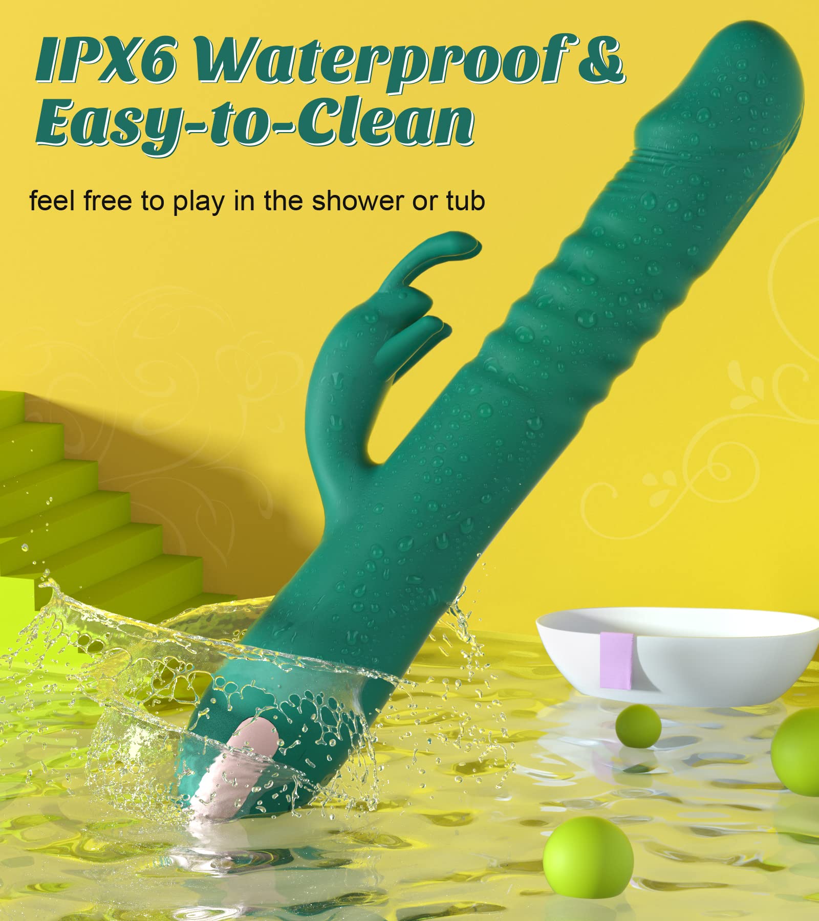 Premium Rabbit Thrusting Vibrator for Women - Dual Stimulation G-Spot & Clitoral Vibrator, Powerful Rechargeable Silicone Dildo Sex Toy for Solo Play & Couples | Enhance Intimacy & Female Pleasure in Bedroom