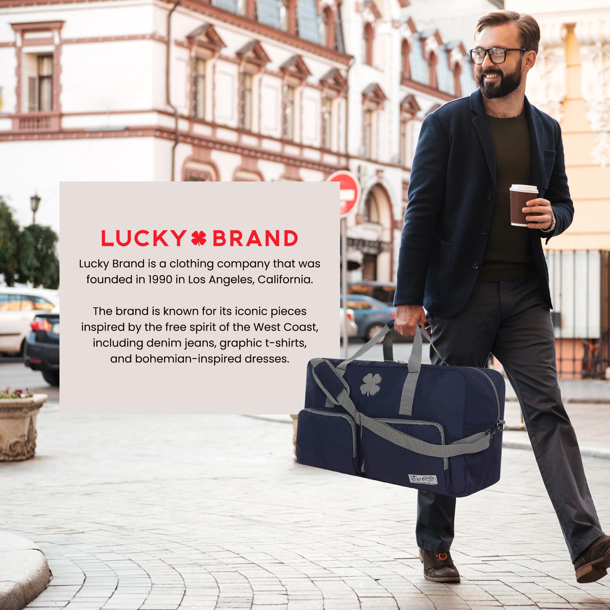 **40L Lucky Travel Duffel Bag - Foldable Gym & Weekender Bag for Men & Women with Adjustable Shoulder Strap - Perfect for Workouts, Travel & Overnight Trips**