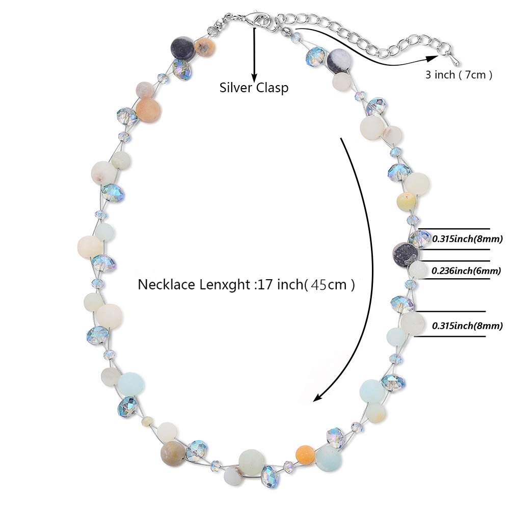 Turquoise Beaded Necklace for Women - Elegant Pearl & Crystal Bead Fashion Jewelry, Perfect Birthday Gift for Her | Boho Chic Accessory for Parties, Weddings & Everyday Wear