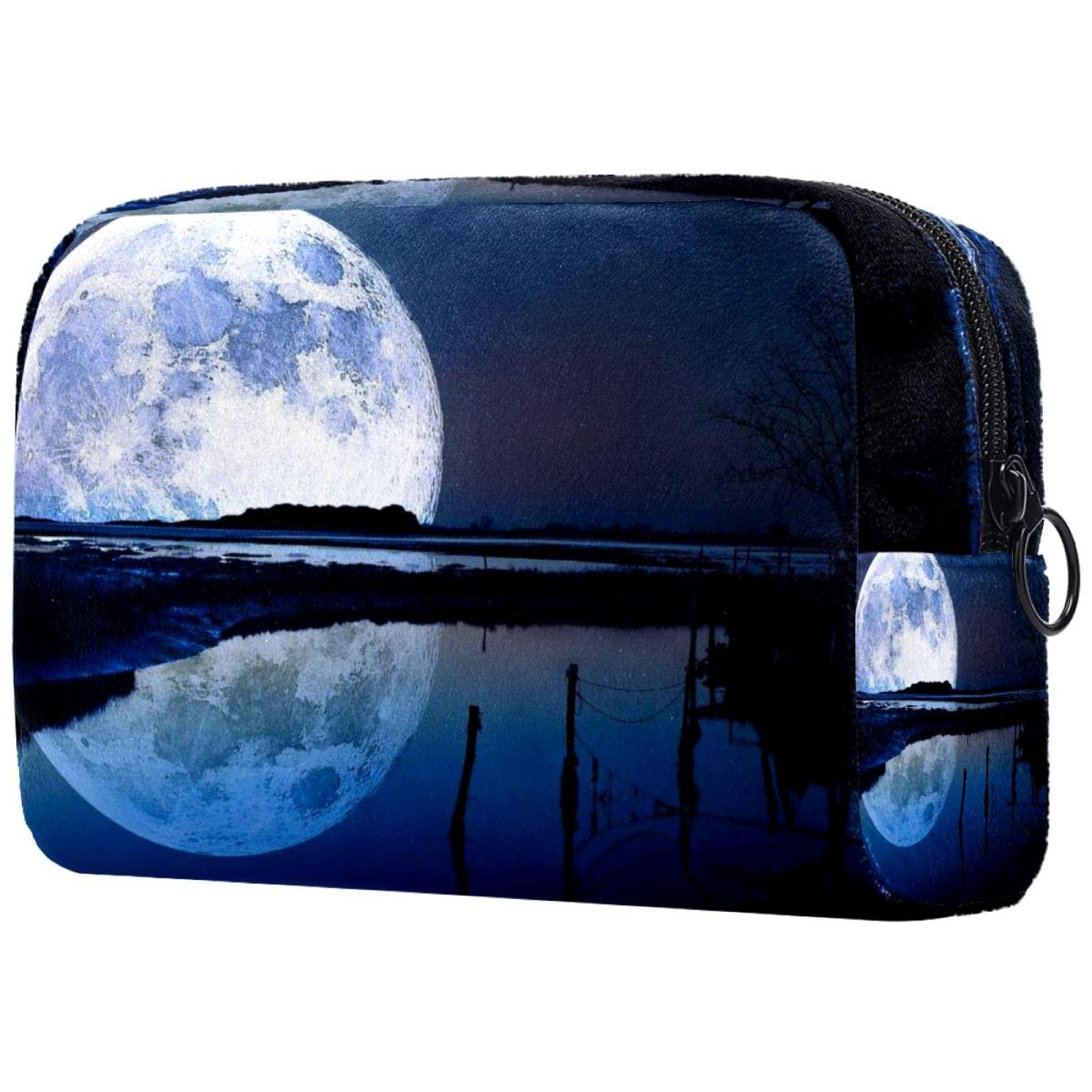 Professional Travel Makeup Bag with Brush Holder - Midnight Moon for Cosmetics Storage & Organizing