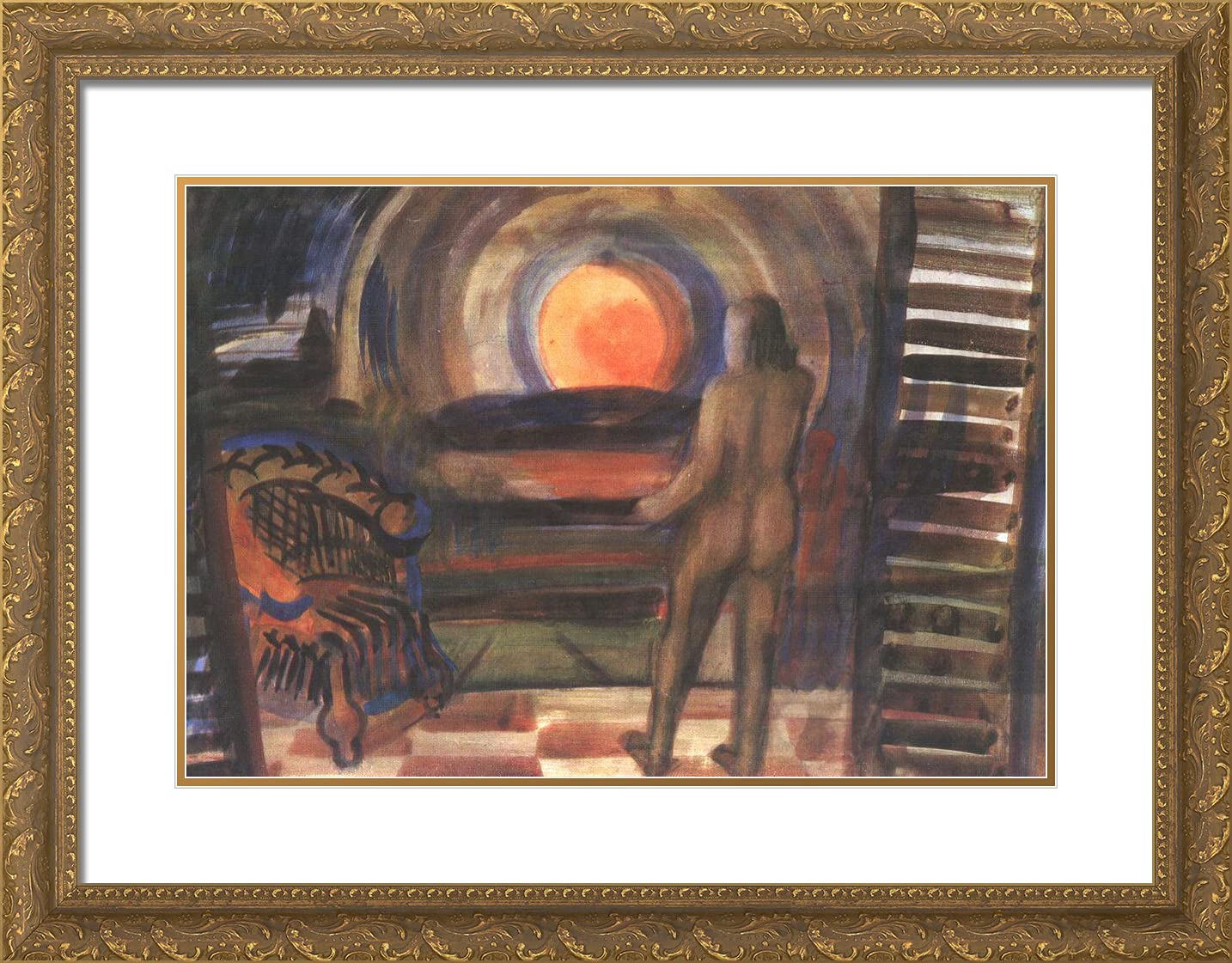 ArtDirect Farkas Istvan 24x19 Gold Ornate Framed Art Print - Standing in the Sun Double Matting - Premium Wall Decor for Living Room, Bedroom & Office