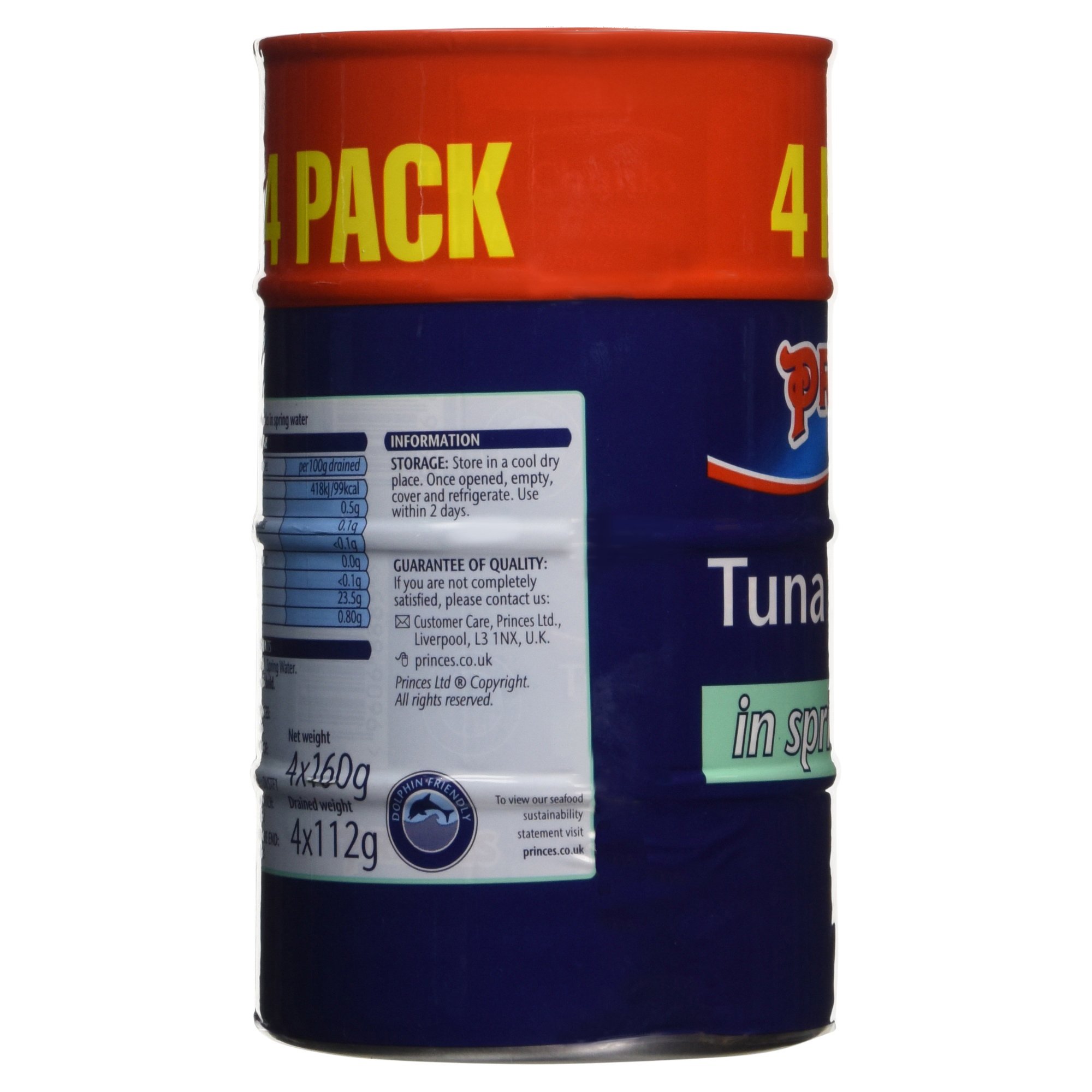 Princes Tuna Chunks in Spring Water - 4 Pack (4x160g) - Perfect for Salads, Sandwiches & Healthy Snacks