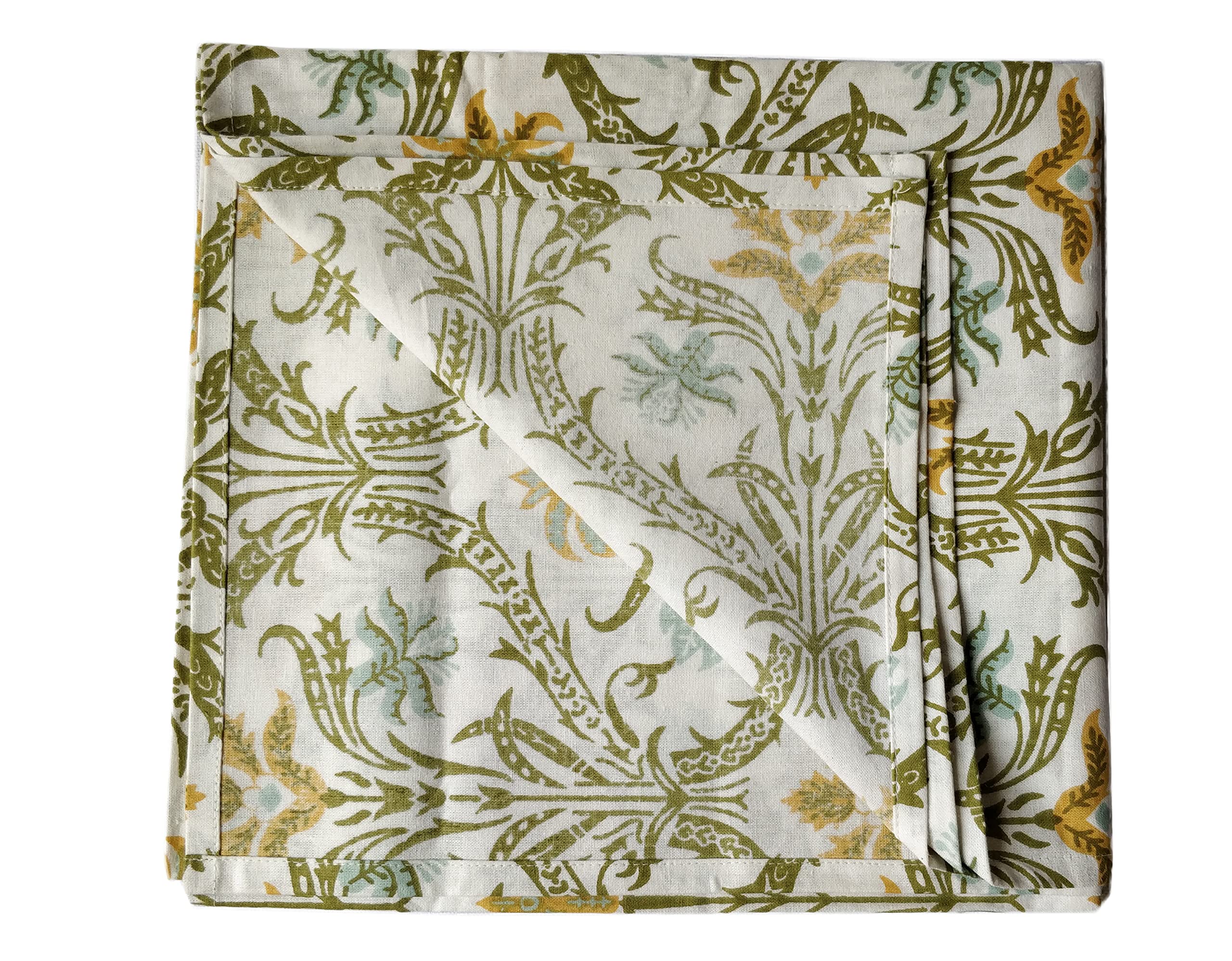 GURU JEE™ 40x40 Inch 100% Cotton Printed Square Tablecloth - Washable & Reusable Dining Table Cover for Kitchen, Party, Wedding, Spring & Summer Decorations | Perfect for Indoor & Outdoor Events, Family Gatherings, Picnics & Restaurant Use
