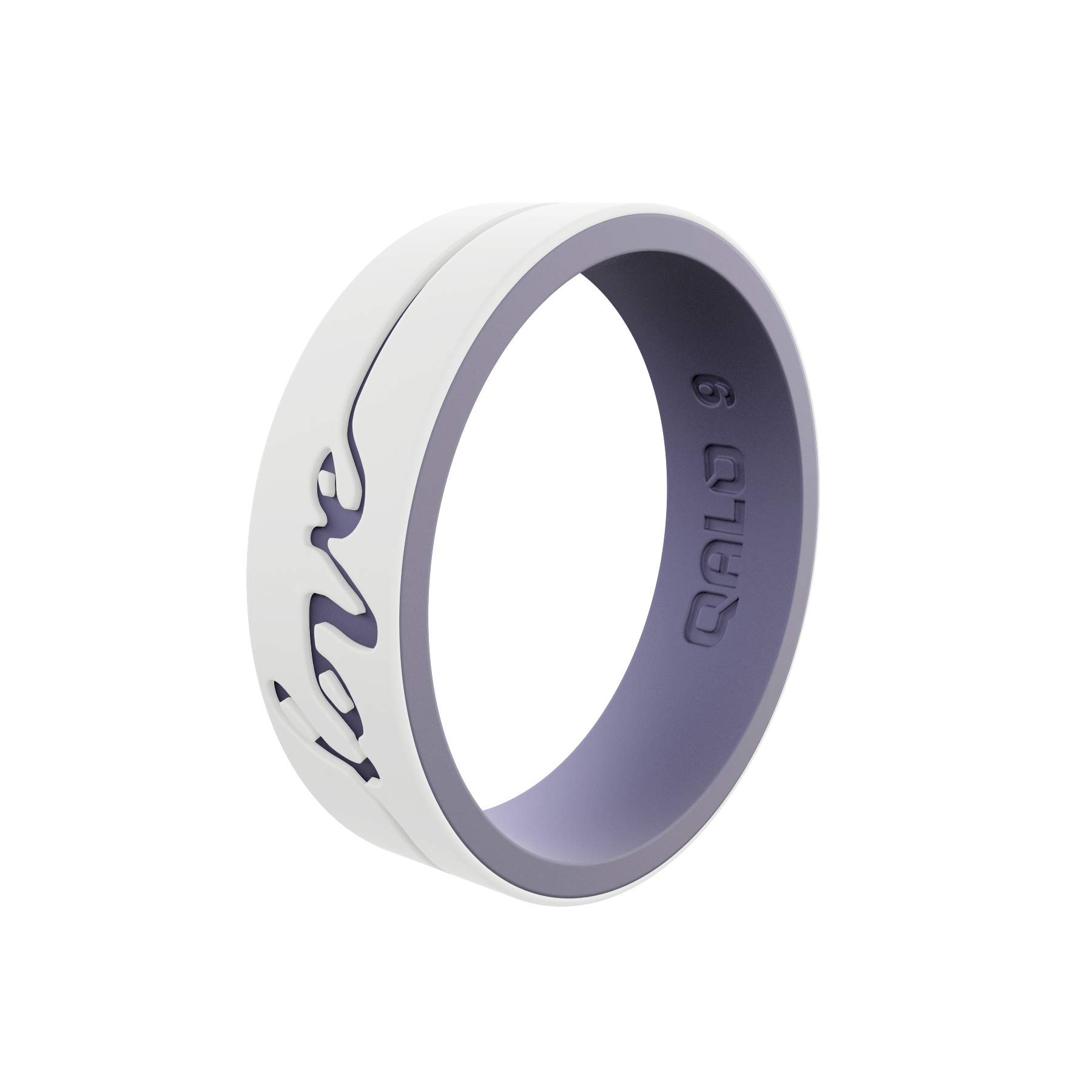 QALO Women's Silicone Wedding Rings - Dual Layer Two-Tone Strata Arrowhead Design, Breathable & Durable Rubber Engagement Bands for Active Lifestyles | Perfect for Gym, Swimming, Travel & Everyday Wear (Multiple Colors)