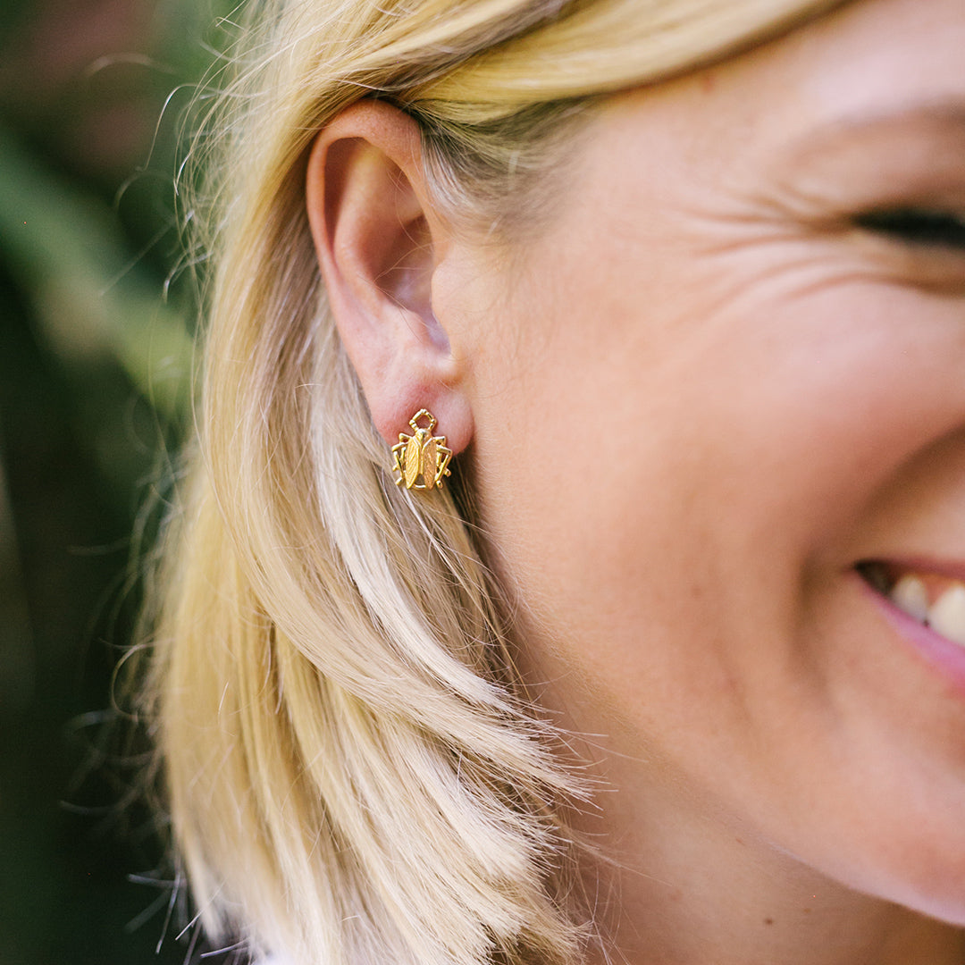 Goldbug Collection Tiny Bug Stud Earrings - Cute Insect Jewelry for Women | Perfect for Everyday Wear, Gifts & Special Occasions