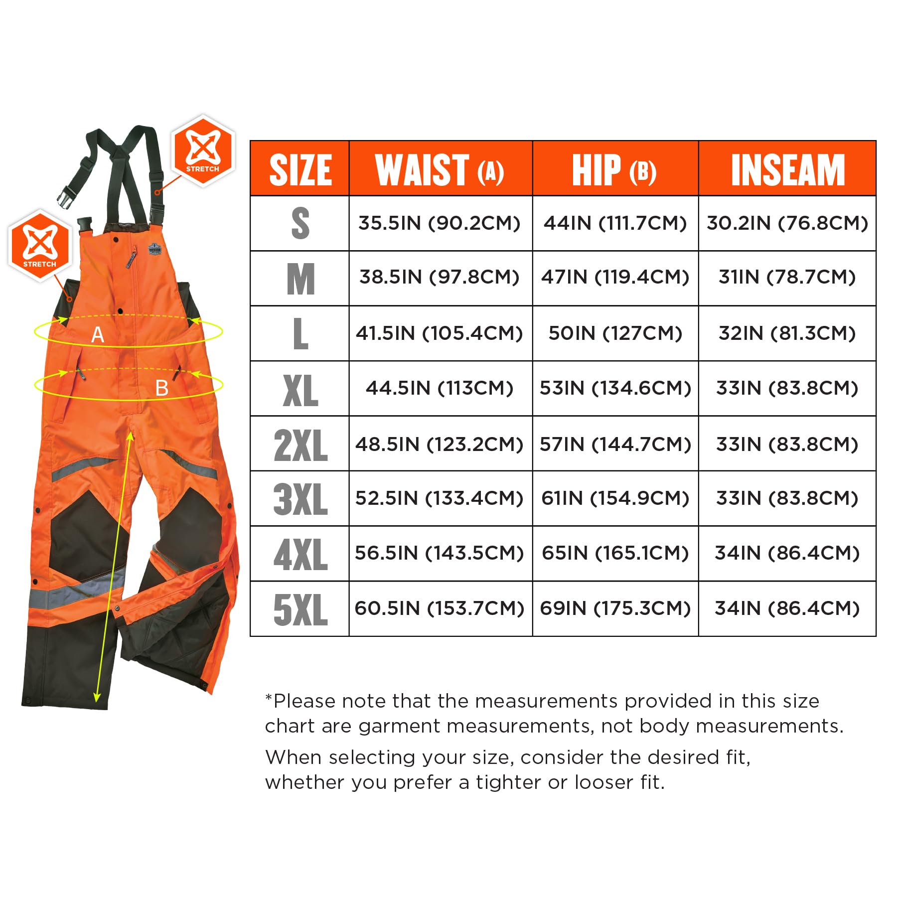 Ergodyne GloWear 8928 High Visibility Insulated Thermal Bib Overalls - Weather-Resistant Workwear for Cold Outdoor Jobs & Construction Safety