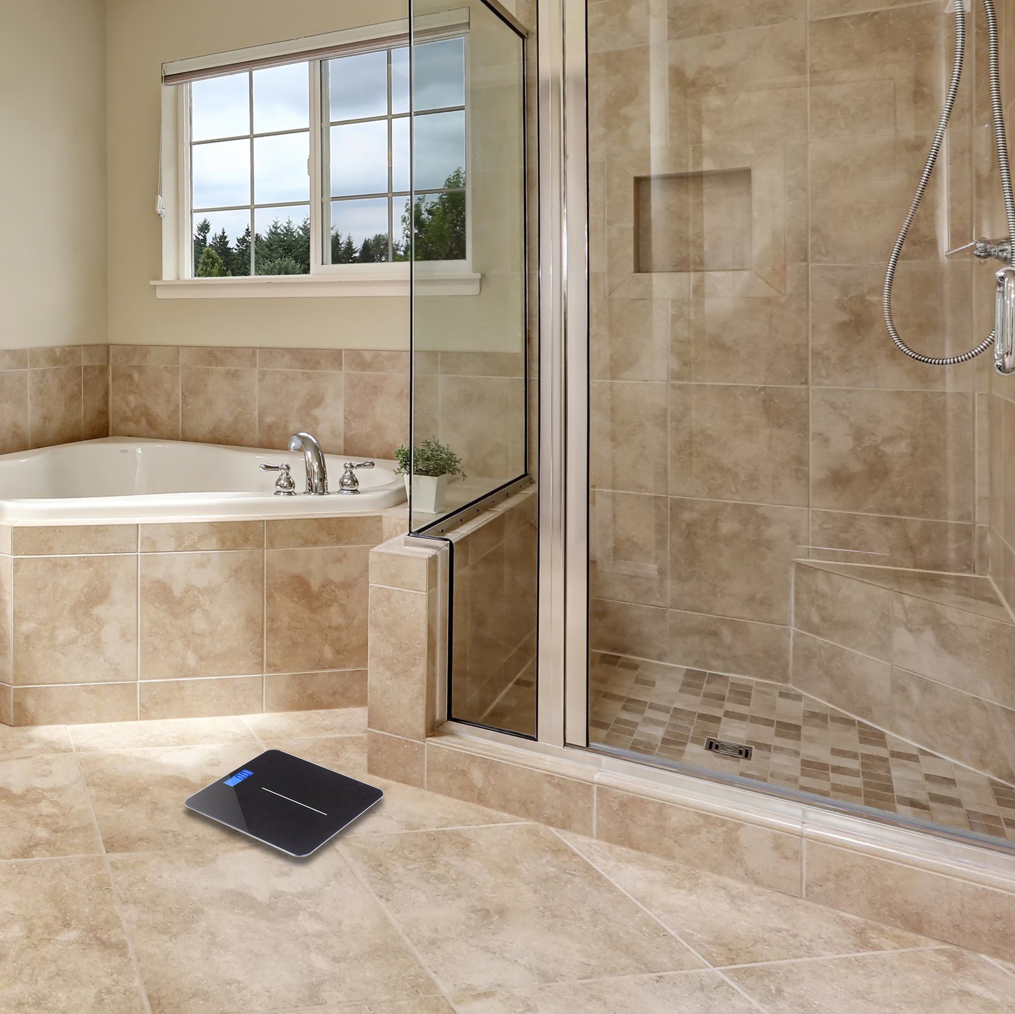 Smart Digital Bathroom Scale - Accurate Body Weight Measurement with Auto Step-On Technology, Ultra Slim Design in Black - Perfect for Home Gym, Health Tracking & Fitness Enthusiasts