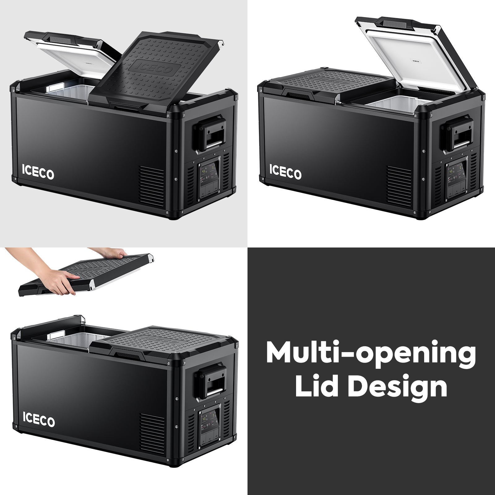 ICECO VL75ProD 79.2QT 12V Heavy Duty Portable Fridge Freezer for Camping, RV, Truck & Outdoor Adventures - Dual Zone Car Refrigerator with Freezer Compartment