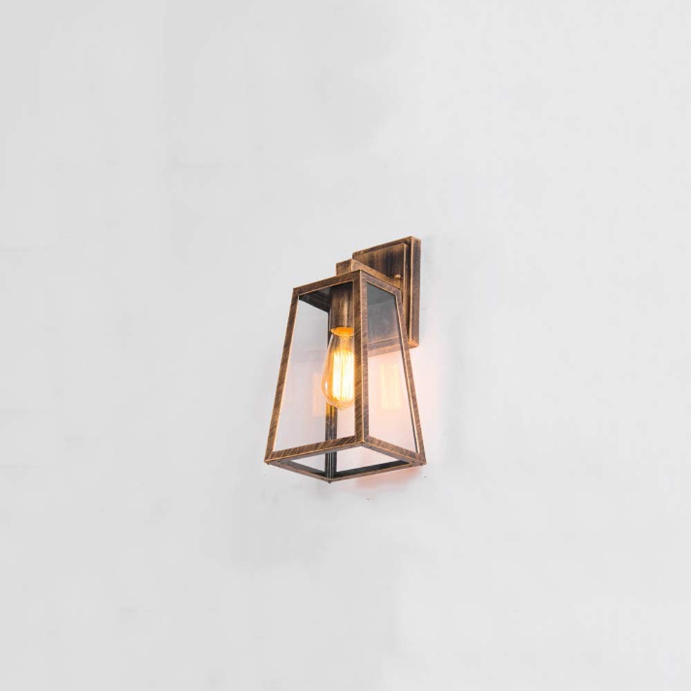 Vintage Industrial Wall Sconce - Black Rustic E27 Outdoor Wall Light with Waterproof Glass Shade | Weatherproof Wall Mount Luminaire for Porch, Patio & Garden Decor | Perfect for Vintage & Industrial Style Homes | Ideal for Outdoor Dining, Pathway Lighting & Backyard Ambiance | Great for Restaurants, Cafes & Hotel Exteriors | Enhance Your Outdoor Spaces with Stylish and Durable Lighting