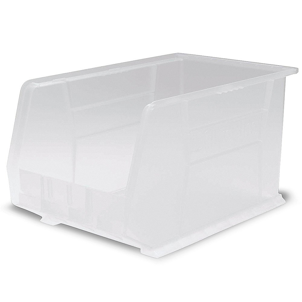 Akro-Mils 11x18x10 Inch Clear Plastic Storage Bins - Set of 6 Stackable Organizer Containers for Home, Office, Garage & Workshop Organization