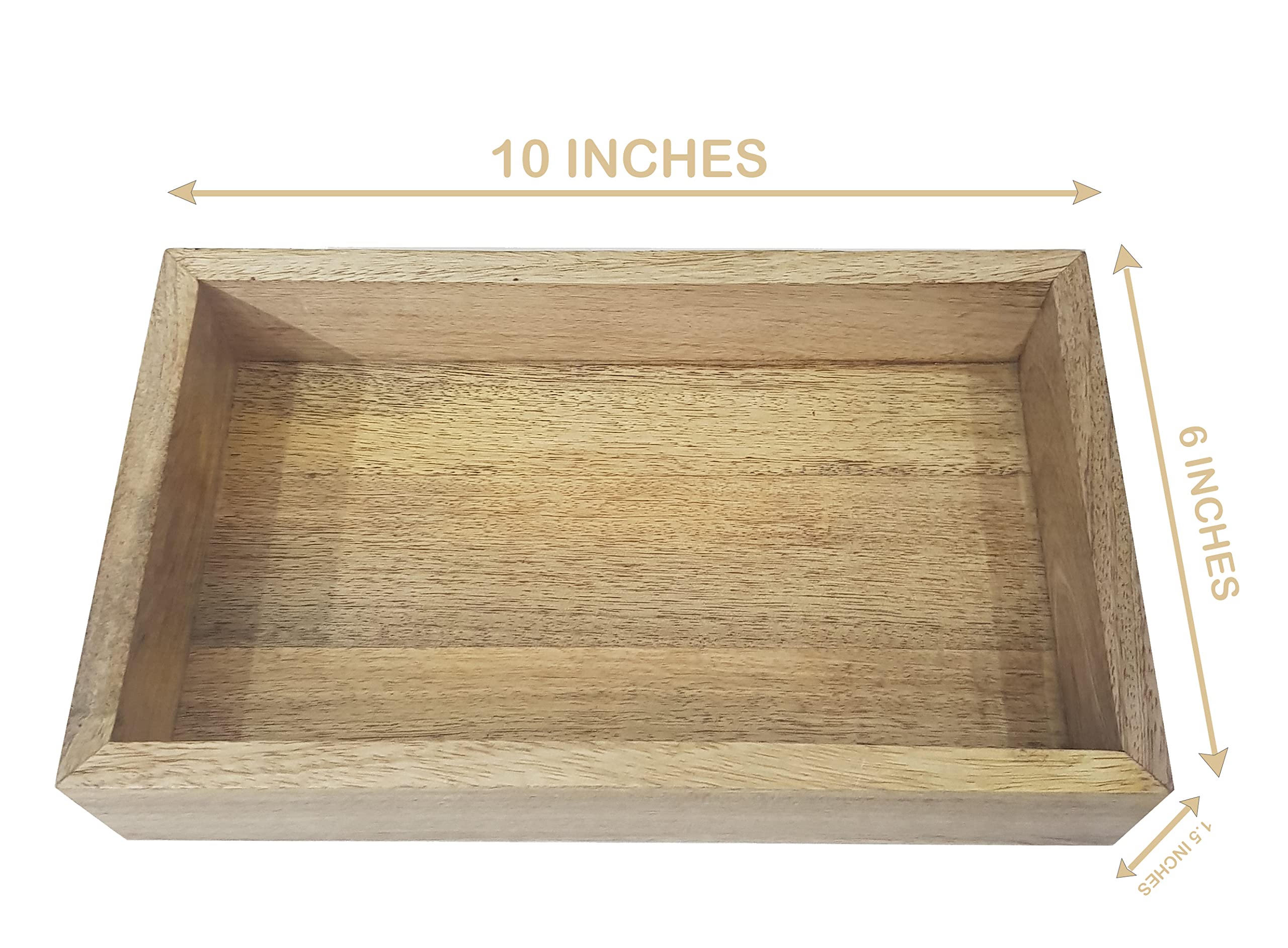 Handmade Mango Wood Guest Towel Holder - 10x6 Inch Vanity Tray & Bathroom Organizer, Natural Wood Makeup Tray & Tabletop Decor for Home, Spa, and Wedding Gift