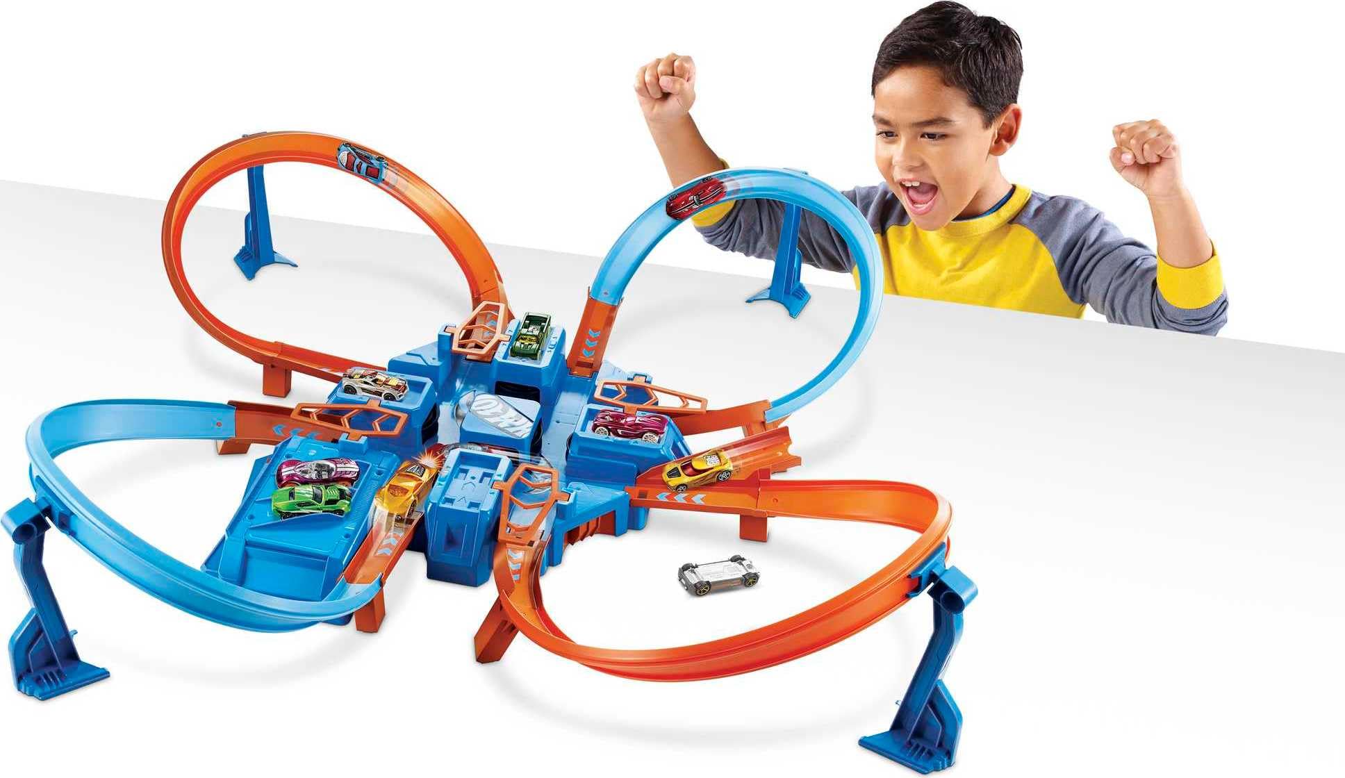 Hot Wheels 50-Piece Assorted Die-Cast Car Pack & Criss Cross Crash Track Set - Amazon Exclusive Toy Cars for Kids - Perfect for Racing, Collecting, and Birthday Gifts