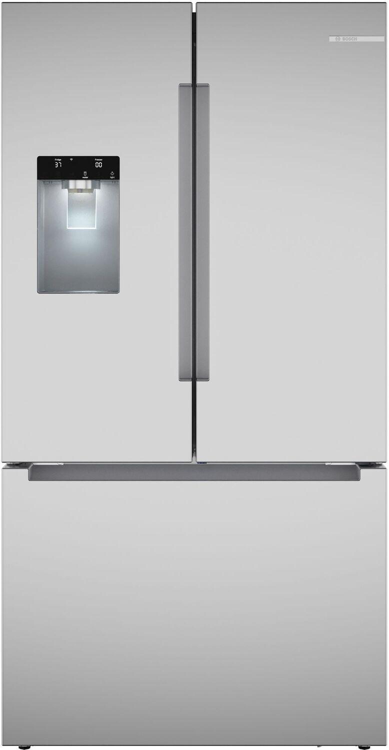 Bosch B36FD10ENS 100 Series 36-Inch French Door Refrigerator with Bottom Freezer - Stainless Steel Finish & Anti-Fingerprint Technology - Perfect for Modern Kitchens & Open-Concept Homes