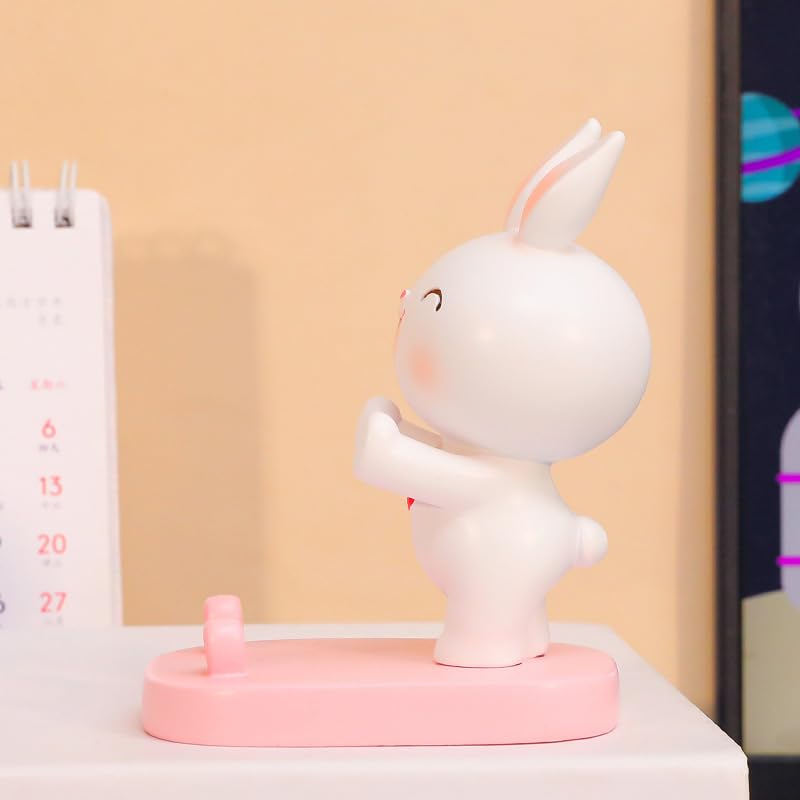 Cute Rabbit Phone Holder - Creative Home Decor for All Smartphones (Pink) - Perfect for Desk & Gift
