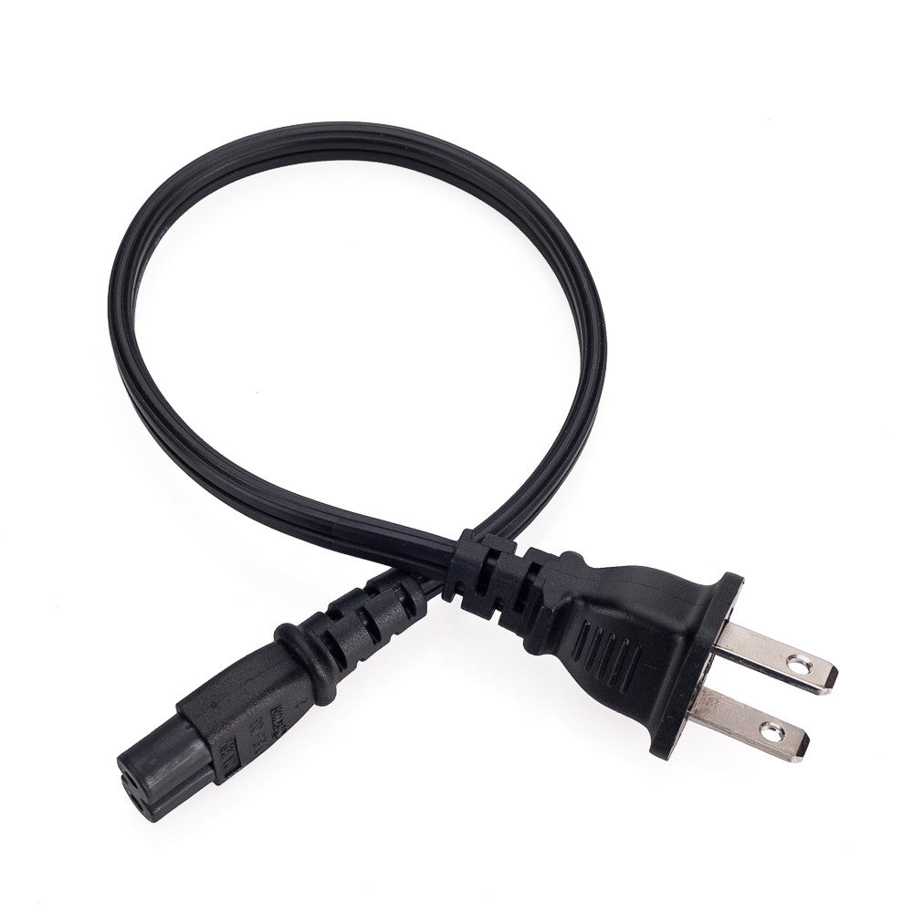 1 Foot Power Cord for Battery Chargers - Replacement Charger Cable for Phones, Laptops, Cameras - Perfect for Home, Office & Travel Use